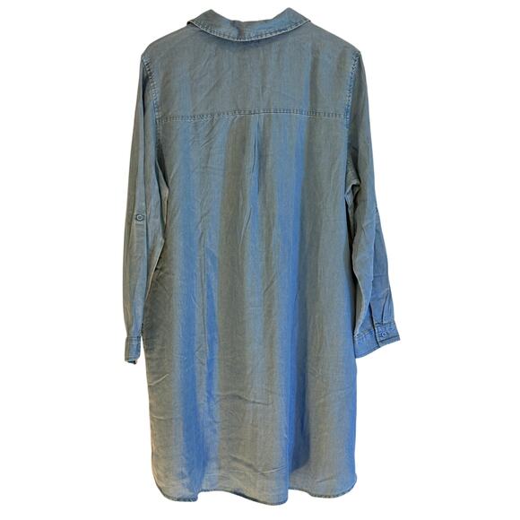 NWT | COMO VINTAGE Denim Shirt Dress Light Blue Casual Chic | XL Extra Large - Picture 2 of 9